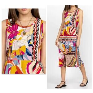 Johnny Was Rachel May Easy Fit Floral Tank Midi Bamboo Dress Women's Size Small